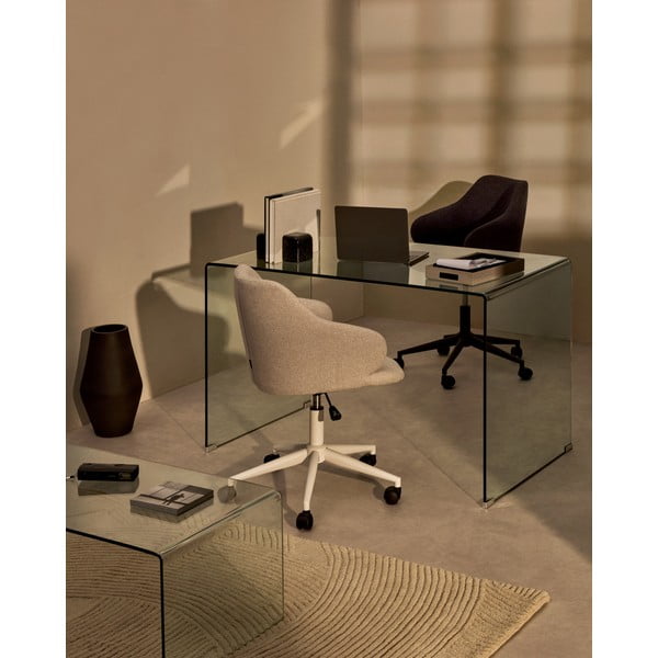 Steklena pisalna miza 70x125 cm Burano – Kave Home-image-1