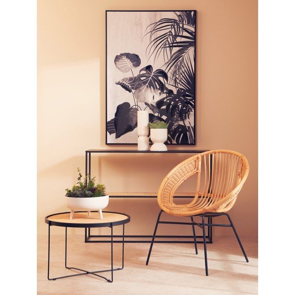Okrogla klubska mizica iz ratana v naravni barvi ø 60 cm Depok – Premier Housewares-image-3