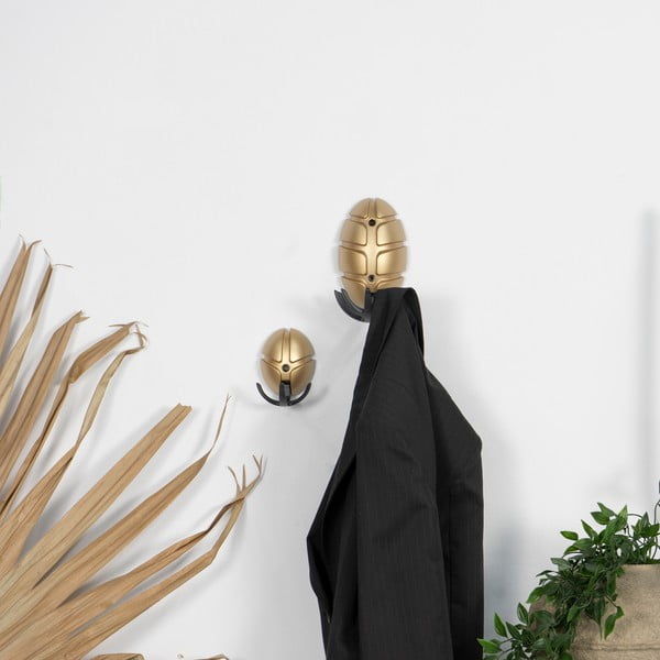 Črn/v zlati barvi plastičen stenski obešalnik Tick – Spinder Design-image-3