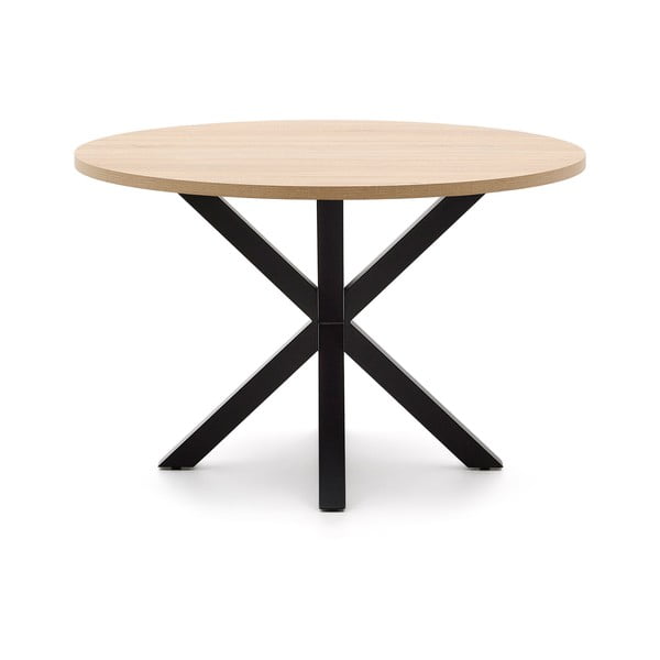 Okrogla jedilna miza v črni in naravni barvi ø 120 cm Argo – Kave Home