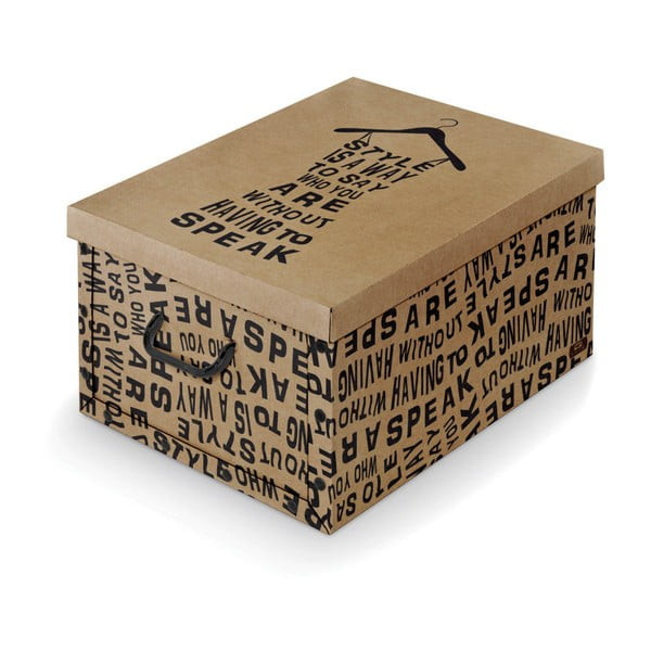 Rjava škatla za shranjevanje s črnimi detajli Domopak Kraft, dolžina 50 cm