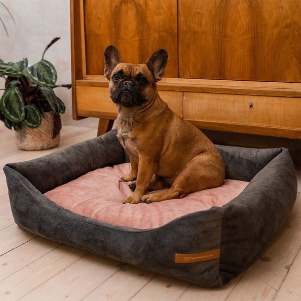 Rožnata/temno siva postelja za pse 75x85 cm SoftBED Eco L – Rexproduct-image-1