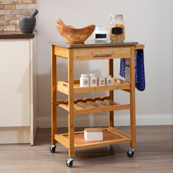 Bambusov servirni voziček na kolesih 41x58 cm Harlow – Premier Housewares-image-2