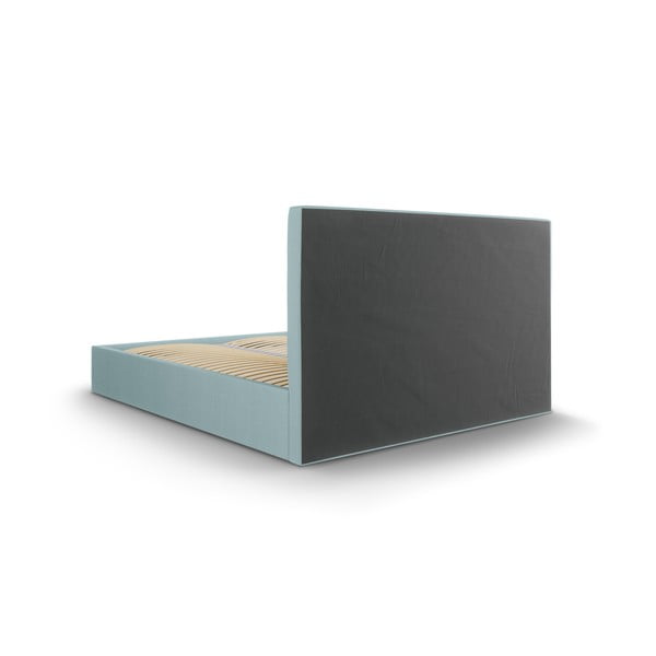 Svetlo modra zakonska postelja Mazzini Beds Juniper, 160 x 200 cm-image-4