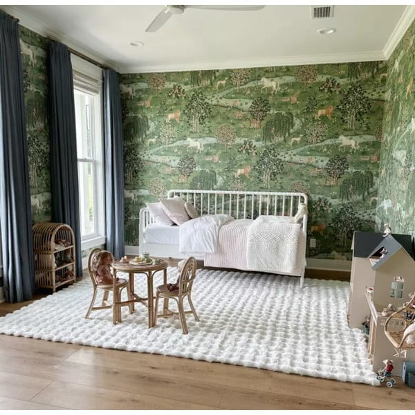 Bela pralna preproga 150x230 cm Bubble White – Mila Home-image-1