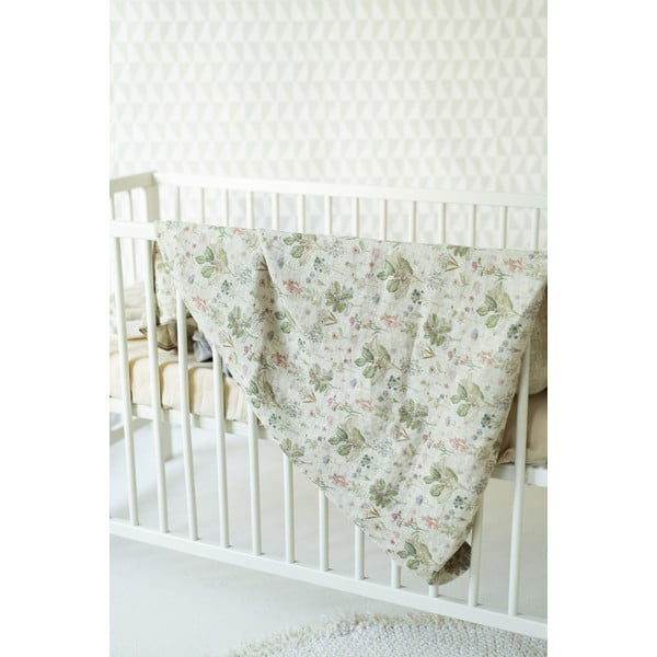 Bež otroška lanena posteljnina Linen Tales Botany, 70 x 100 cm-image-1