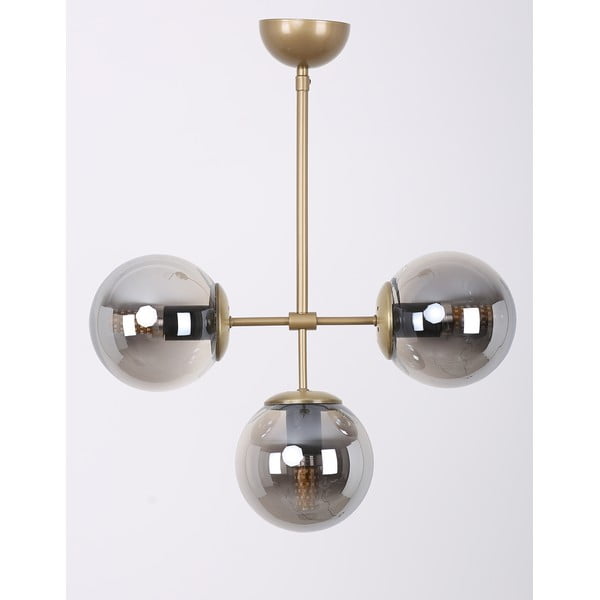 Zlato-siva stropna svetilka s steklenim senčilom ø 15 cm Seagull – Squid Lighting