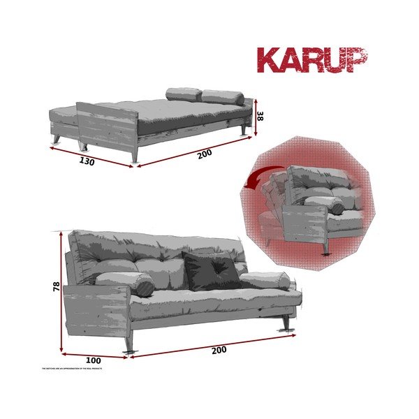 Raztegljiv kavč Karup Indija Bela/Vision/Gris-image-4