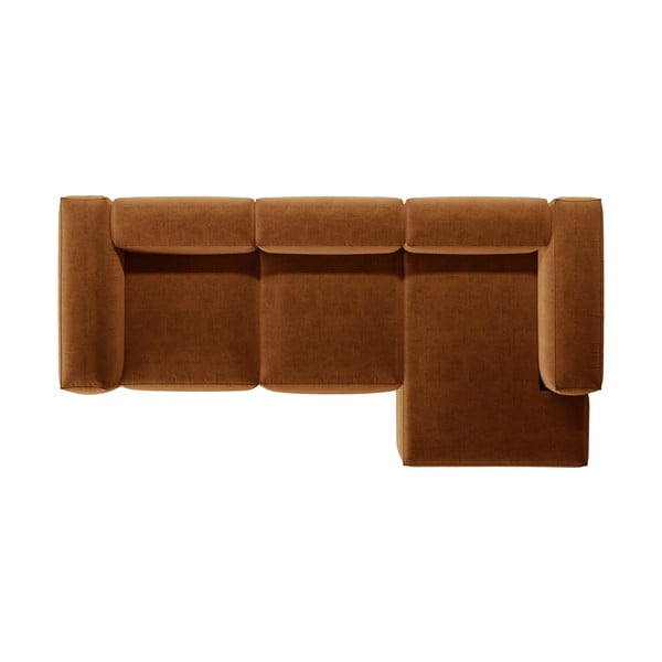 Opečnato oranžna kotna sedežna garnitura (desni kot/z ležalnikom) Bergamo – Cosmopolitan Design-image-3