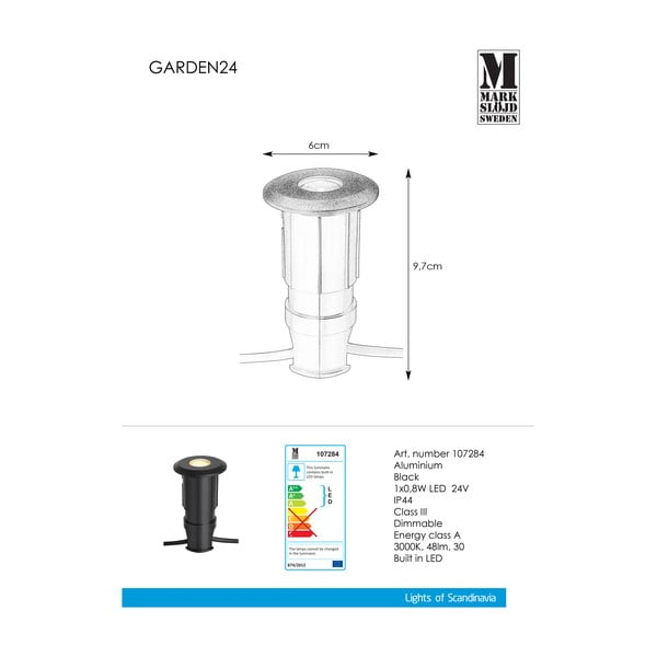 Črna vgradna svetilka Markslöjd Garden 24 Decklight, ø 60 mm-image-2