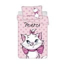 Rožnata bombažna otroška posteljnina za otroško posteljico 100x135 cm Marie Cat "Merci" – Jerry Fabrics