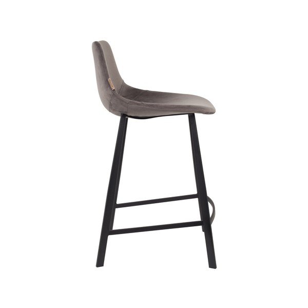 Komplet 2 sivih oblazinjenih barskih stolov Dutchbone, višina 91 cm-image-3