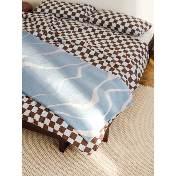 Modro-kremno bela odeja 150x200 cm Felu – noo.ma-image-1