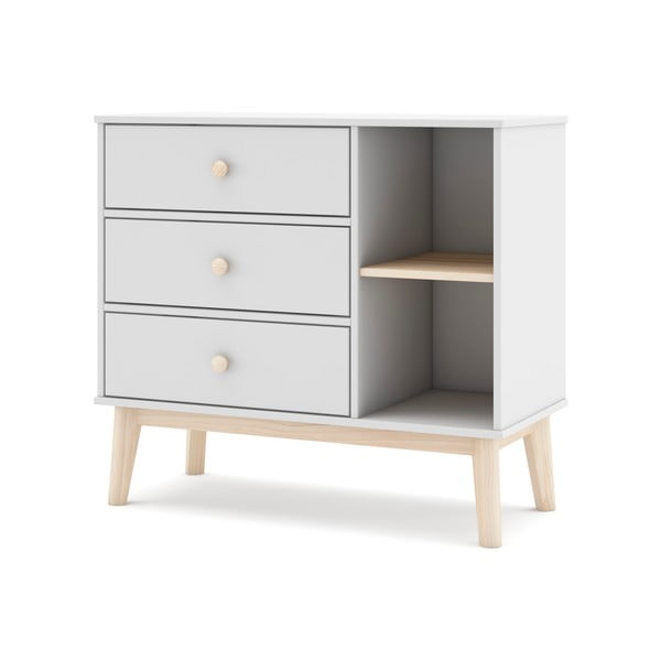 Bela nizka otroška komoda 90x81 cm Esteban – Marckeric-image-2