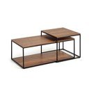 Rjave mizice z mizno ploščo v orehovem dekorju v kompletu 2 ks 50x100 cm Yoana – Kave Home