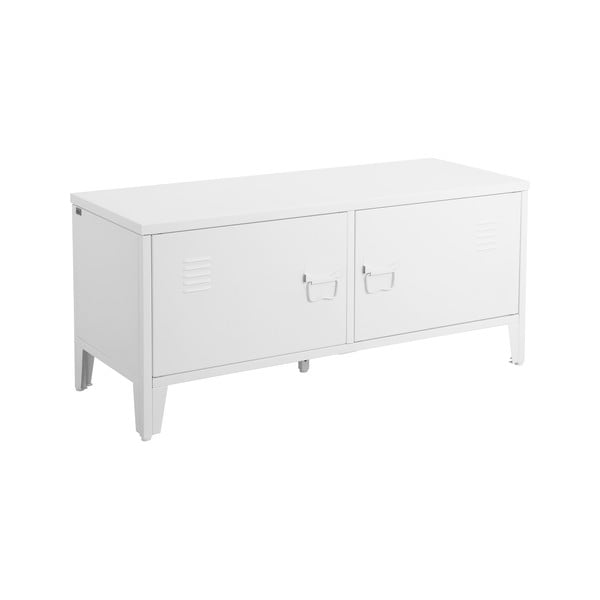 Bela kovinska omarica za čevlje s klopjo Salino – Støraa