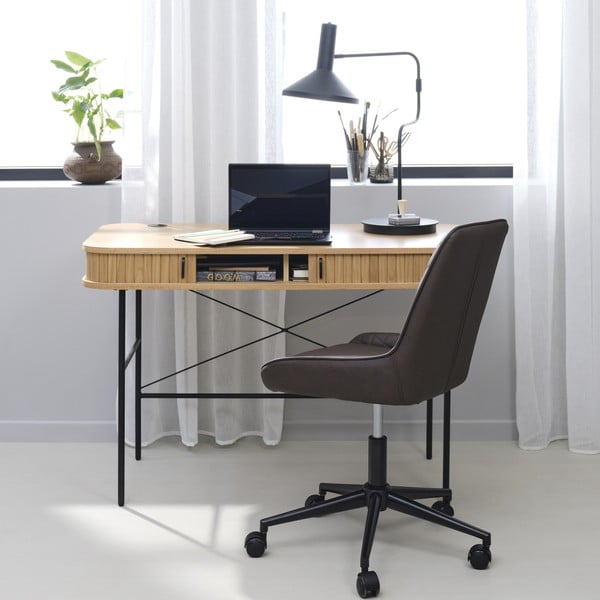 Pisalna miza v hrastovem dekorju 60x120 cm Nola – Unique Furniture-image-1