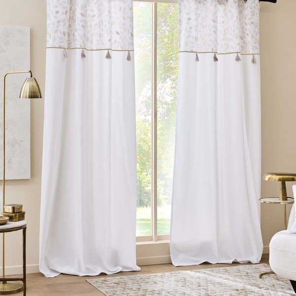 Bela zavesa iz mešanice bombaža 140x240 cm Duchesse – douceur d'intérieur-image-3