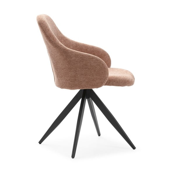 Svetlo rjavi oblazinjeni jedilni stoli v kompletu z nasloni za roke 2 ks Tamara – Marckeric-image-3