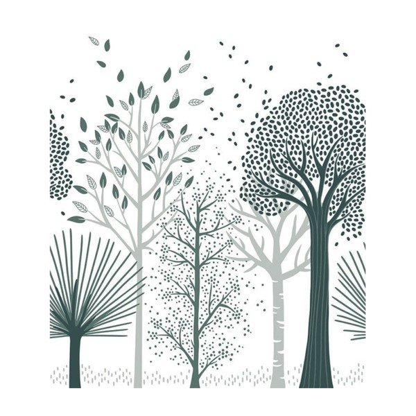 Otroška tapeta 200 cm x 248 cm Blue Forest – Lilipinso