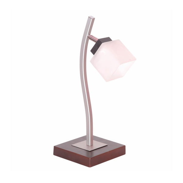 Temno rjava namizna svetilka s steklenim senčnikom (višina 45 cm) Dana – LAMKUR