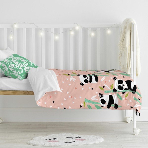 Otroška bombažna posteljnina Moshi Moshi Panda Garden, 115 x 145 cm-image-1