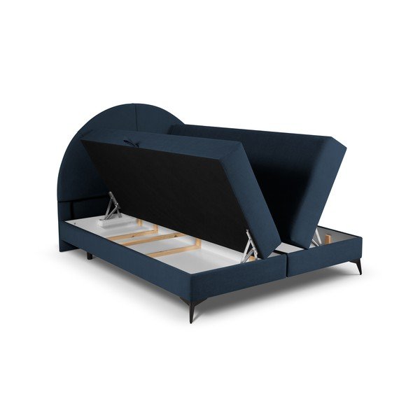 Temno modra boxspring postelja s shranjevanjem 180x200 cm Sunset - Cosmopolitan Design-image-4