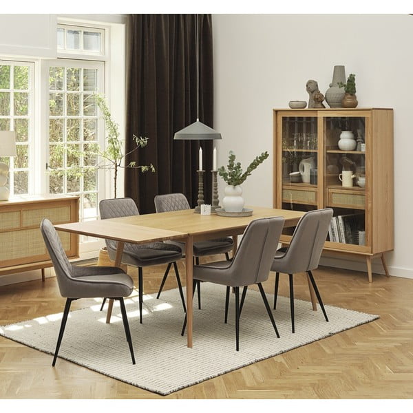 Raztegljiva jedilna miza z mizno ploščo v hrastovem dekorju 150x90 cm Barrali – Unique Furniture-image-1