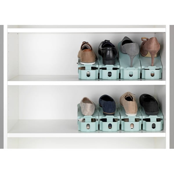 Komplet 8 nastavljivih stojal za čevlje Wenko v turkizni barvi-image-1