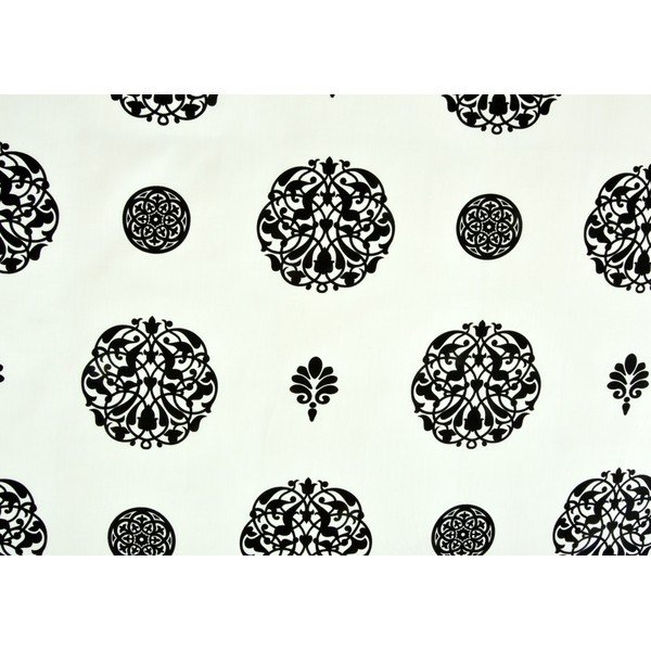 Črno-bela posteljnina iz bombažnega satena 140x200 cm Ornament -image-1