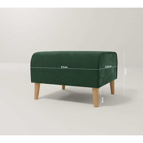 Temno zelen žameten tabure Carole – Ropez-image-3