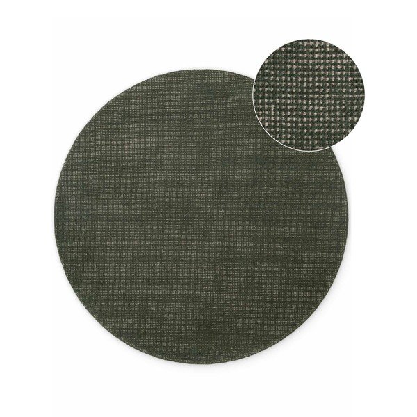 Temno zelena ročno tkana volnena okrogla preproga ø 200 cm Greenwich – Ted Baker