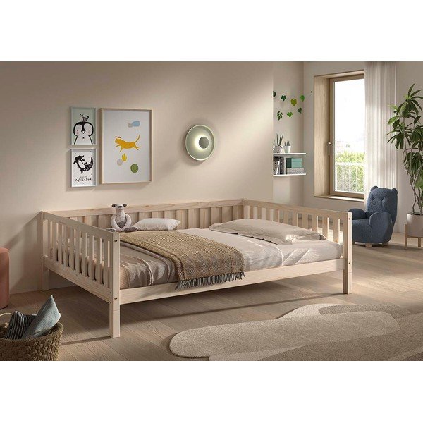 Otroška postelja iz masivnega bora z letvenim dnom 140x200 cm v naravni barvi Dallas – Vipack-image-3