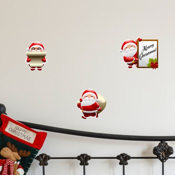 Komplet 9 nalepk Ambiance Funny Santa Claus Christmas-image-2