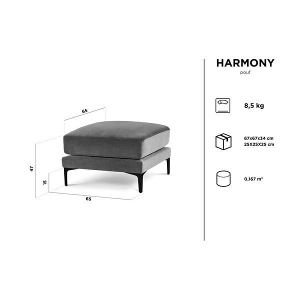Temno moder žameten tabure Kooko Home Harmony-image-4