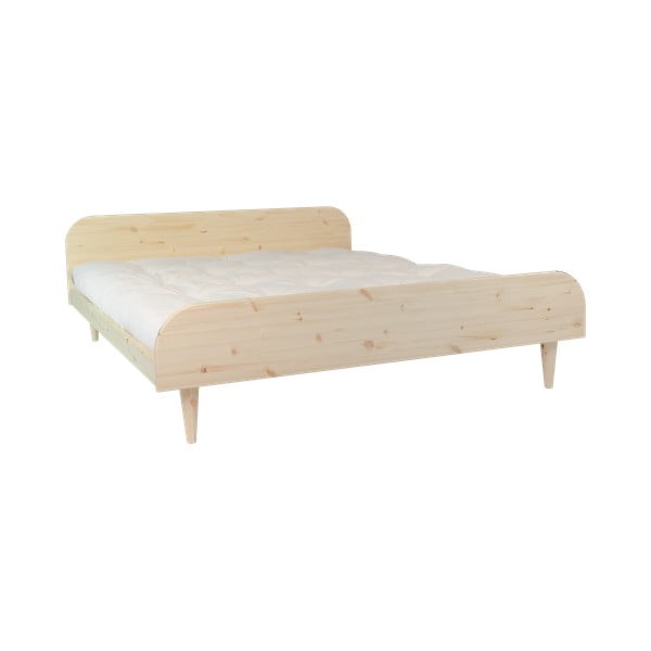 Dvoposteljna postelja iz borovega lesa z ležiščem Karup Design Twist Double Latex Natural Clear/Natural, 180 x 200 cm