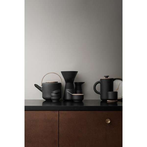 Črn komplet za pripravo filter kave iz kamenine 600 ml Theo – Stelton-image-2