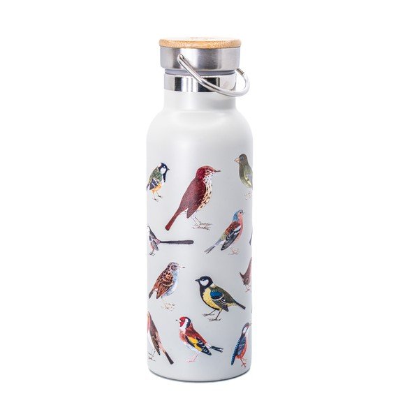 Bela steklenica za vodo za na pot iz nerjavečega jekla 425 ml Vintage Birds – Sass & Belle