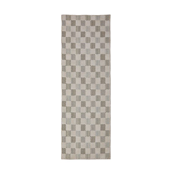 Zelen pralen tekač iz mešanice bombaža 80x230 cm Muted Checkerboard – Flair Rugs