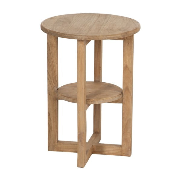 Okrogla stranska mizica iz masivne indijske lipovke ø 40 cm Dala – Ixia