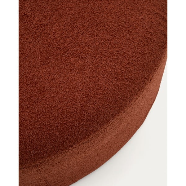 Tabure iz tkanine bouclé v barvi terakote Kaeli – Kave Home-image-1