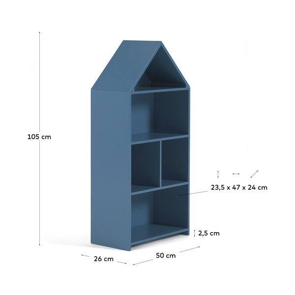 Modra otroška knjižna omara Kave Home Celeste, 50 x 105 cm-image-4