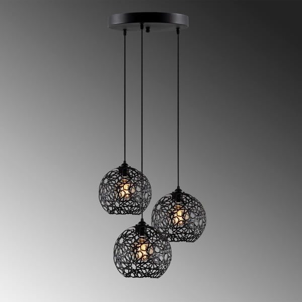 Črna viseča svetilka ø 65 cm Fellini – Opviq lights-image-2