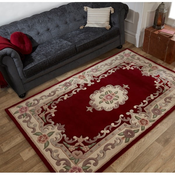 Rdeča volnena preproga Flair Rugs Aubusson, 75 x 150 cm-image-1
