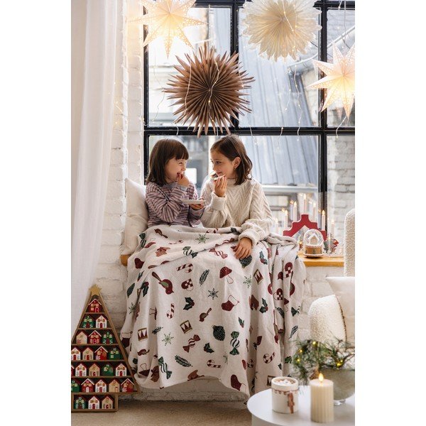 Bela odeja z božičnim motivom 130x160 cm Yule – Bloomingville-image-4