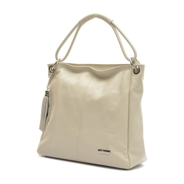 Bež usnjena torbica Anna Luchini Srumla-image-1