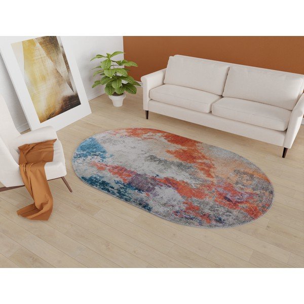 Modra/oranžna pralna preproga 80x120 cm – Vitaus-image-1