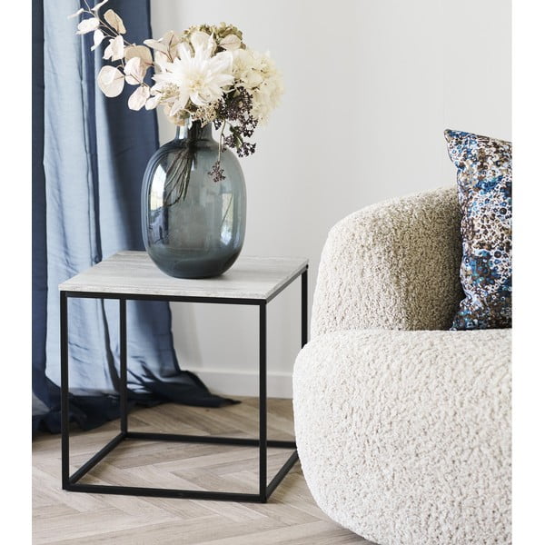 Stranska mizica v kamnitem dekorju 45x45 cm Vita – House Nordic-image-1