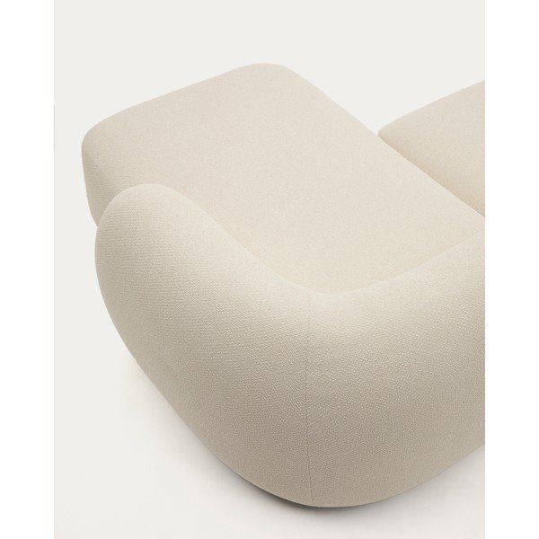 Kremno bela kotna sedežna garnitura iz šenilje (desni kot/z ležalnikom) Martina – Kave Home-image-1