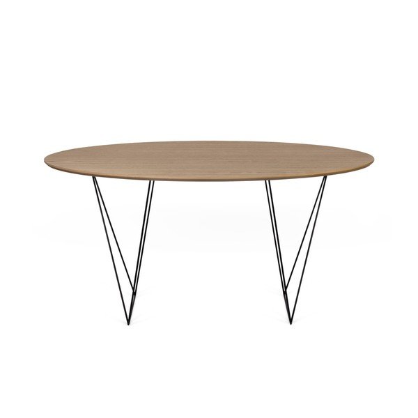Jedilna miza iz orehovega lesa s črnim podnožjem Symbiosis Row, ⌀ 150 cm-image-1